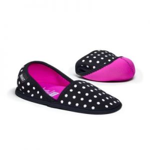 BUILT Travel Slippers XL - Składane kapcie podróżne z etui rozmiar 44-46.5 (Mini Dot Black and White