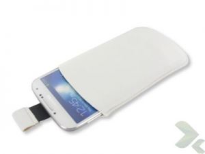 Geffy - Etui uniwersalne Tel 126x69 pull-up eko-skóra white