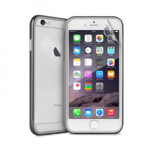PURO Bumper Cover - Etui iPhone 6/6s z folią na ekran w zestawie (czarny)