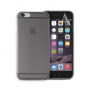 PURO Ultra Slim \"0.3\" Cover - Zestaw etui + folia na ekran iPhone 6/6s (czarny przezrocz