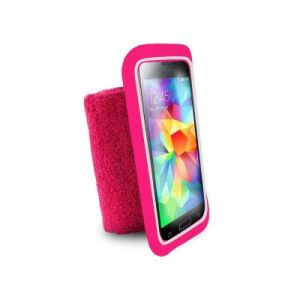 PURO Running Band - Uniwersalna frotka do biegania do smartfonów max 5.1\" + key pocket (różowy