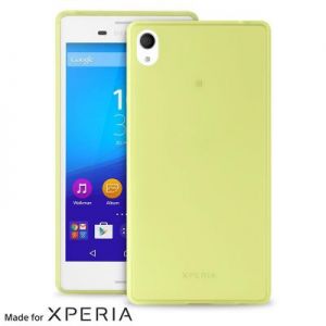 PURO Ultra Slim \"0.3\" Cover - Zestaw etui + folia na ekran Xperia M4 AQUA (limonkowy)